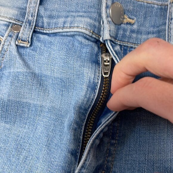 Level 99 Jeans Ankle Raw Hem Splatter Blue Medium Wash Denim Size 28 - Picture 8 of 14